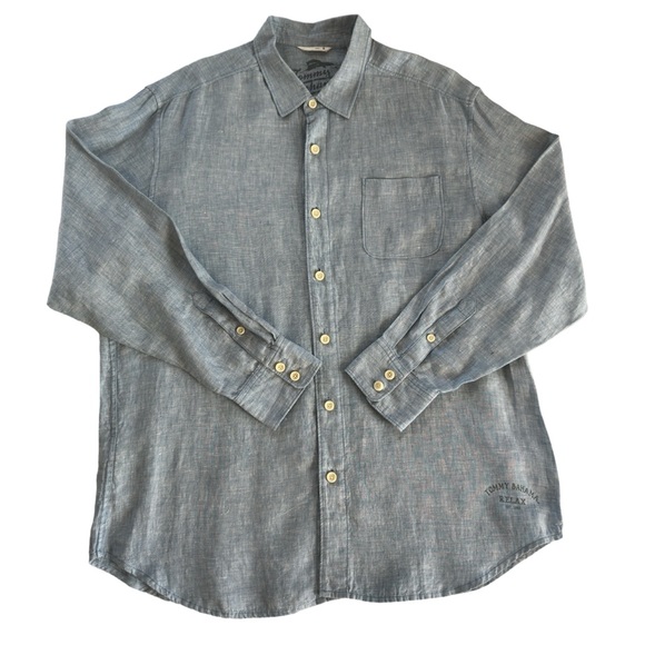 Tommy Bahama Other - Tommy Bahama Men's 100% Linen Long Sleeve Shirt Light Blue Size XL
